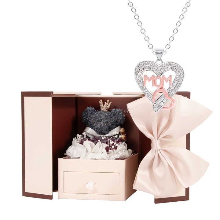MOM Halskette & Rosen Bär Geschenk-Set