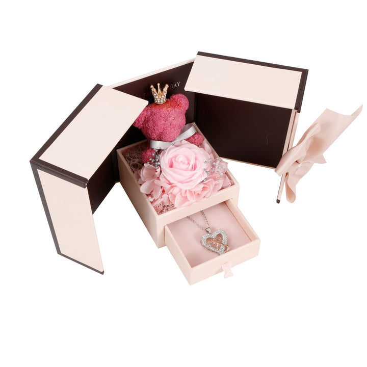 MOM Halskette & Rosen Bär Geschenk-Set