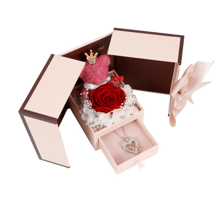 MOM Halskette & Rosen Bär Geschenk-Set