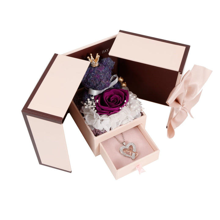 MOM Halskette & Rosen Bär Geschenk-Set