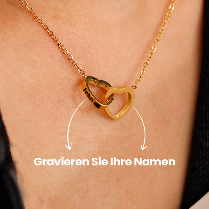 Gravierte Herz-Halskette mit echter Rose - An meinen Schatz