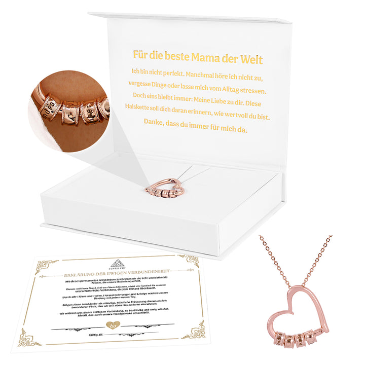 Luvellery Personalisierte Herz-Halskette - Für die beste Mama