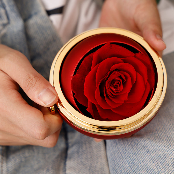 Personalisierte Halskette mit Gravur & echter Rose