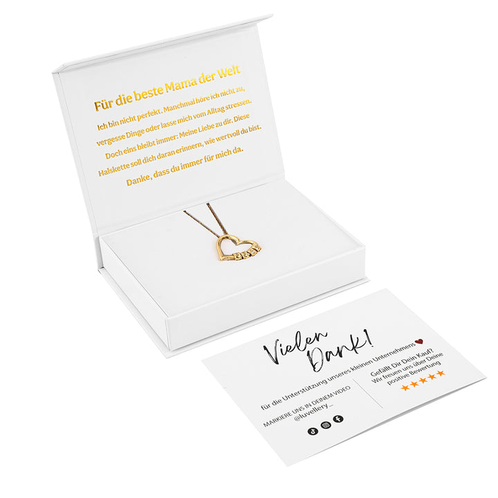 Luvellery Personalisierte Herz-Halskette - Für die beste Mama