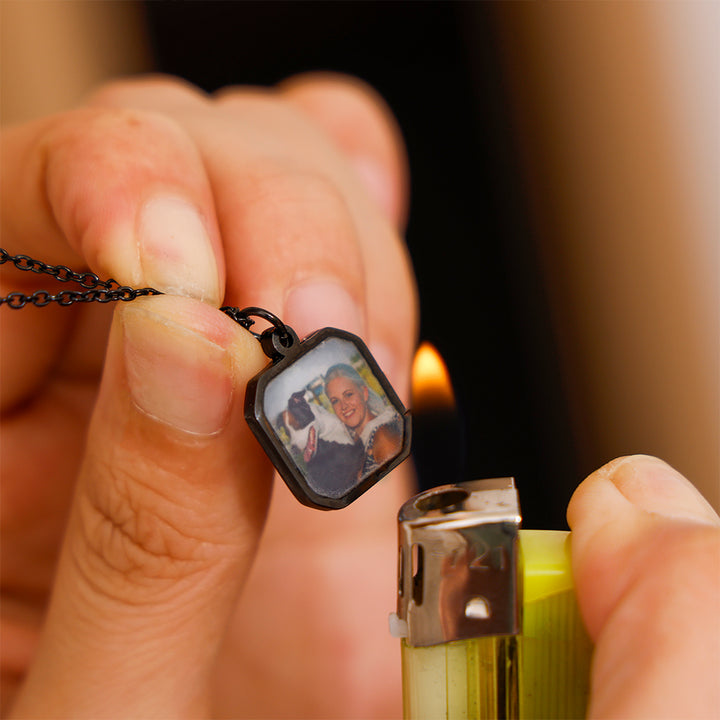 Halskette mit Personalisiertem Foto & echter Rose