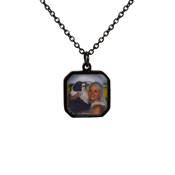 Halskette mit Personalisiertem Foto & echter Rose