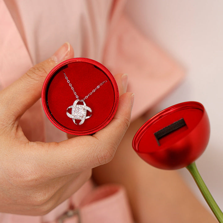 Sterling Silber Halskette mit einer Luxus-Rose Box