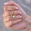 14k Weißgold Halskette mit echter Rose - An meine Mama