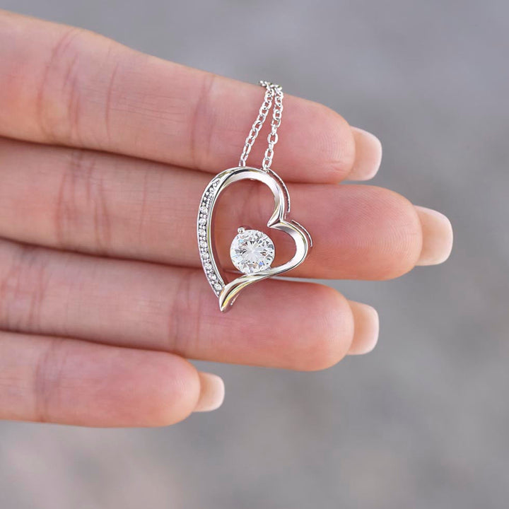 14k Weißgold Halskette - Mit echter Rose - An meinen Schatz