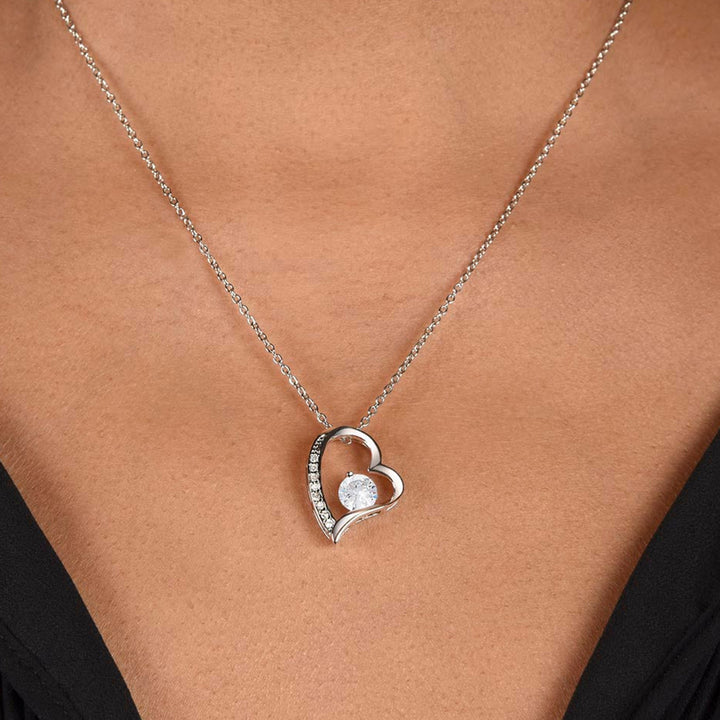 14k Weißgold Halskette - Mit echter Rose - An meinen Schatz