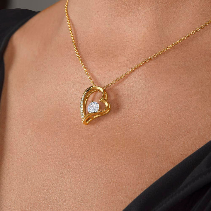 14k Weißgold Halskette mit echter Rose - An meine Mama