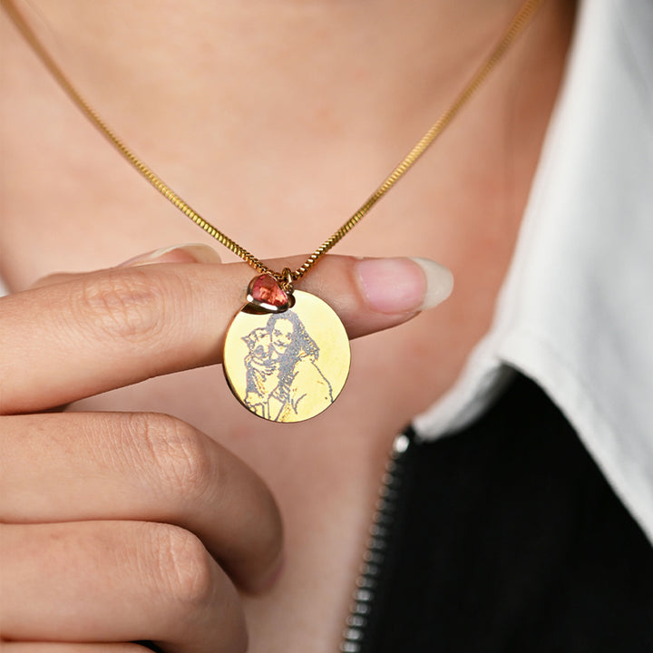 Personalisierte Foto-Halskette mit Herz