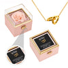 Gravierte Herz-Halskette mit echter Rose - An meinen Schatz