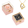 14k Weißgold Halskette mit echter Rose - An meine Mama