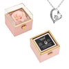 14k Weißgold Halskette mit echter Rose - An meine Mama