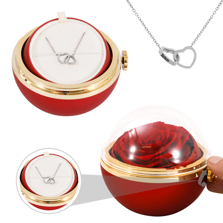 Personalisierte Halskette mit Gravur & echter Rose