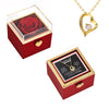 14k Weißgold Halskette mit echter Rose - An meine Mama