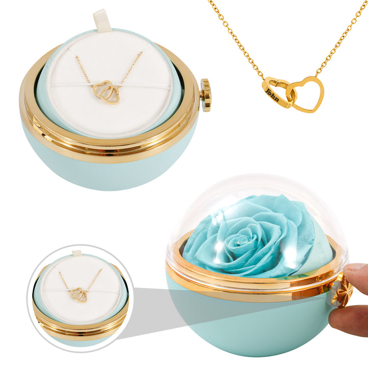 Personalisierte Halskette mit Gravur & echter Rose