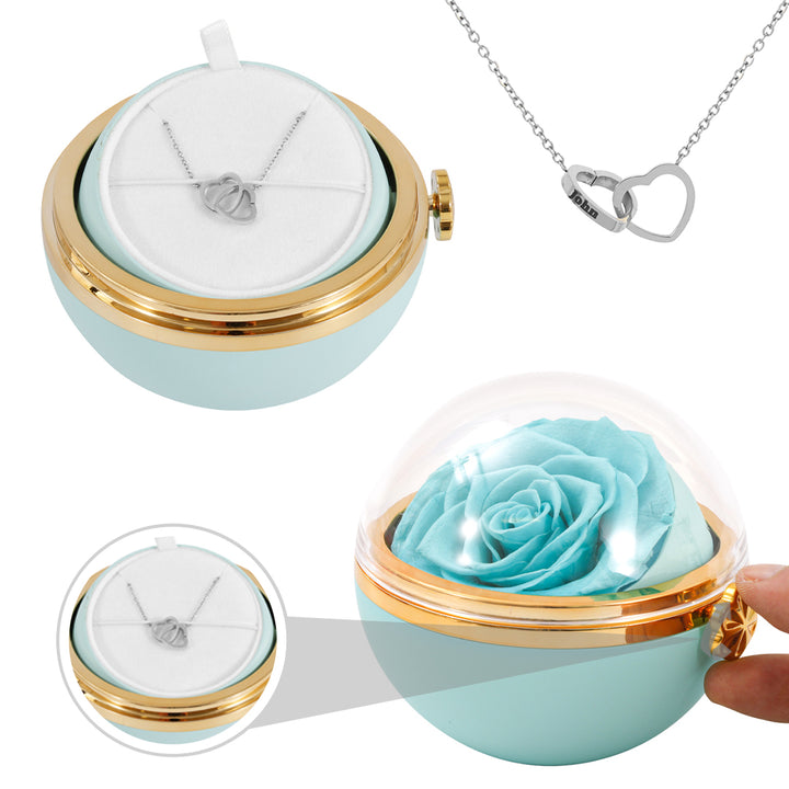 Personalisierte Halskette mit Gravur & echter Rose