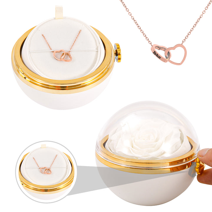 Personalisierte Halskette mit Gravur & echter Rose