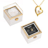 14k Weißgold Halskette mit echter Rose - An meine Mama