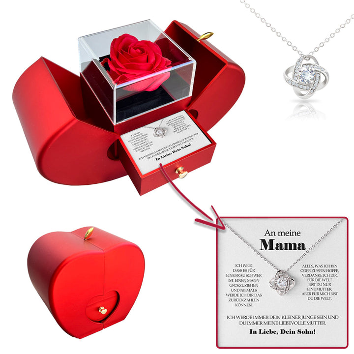 Sterling Silber Halskette - Mit echter Rose - Wundervolle Mutter