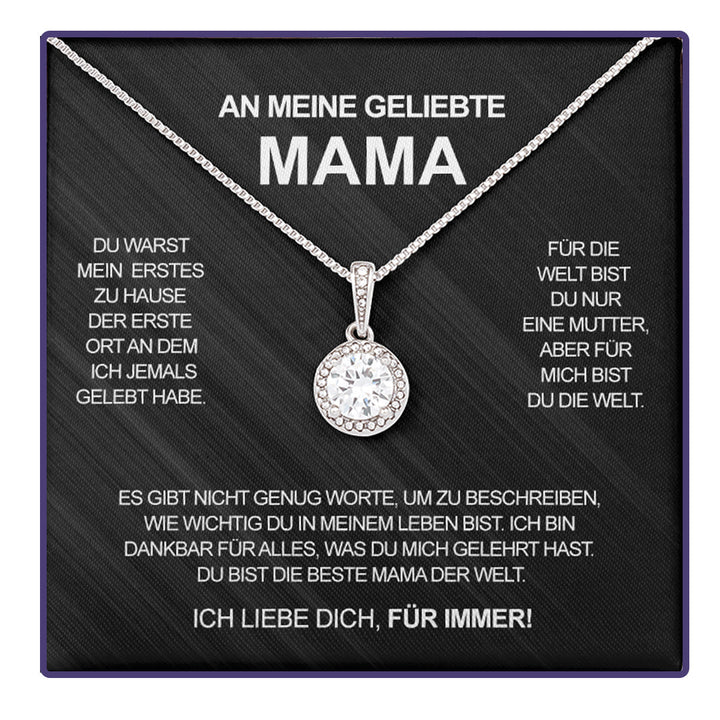 Luxus Silber Halskette mit Rosen Geschenkbox