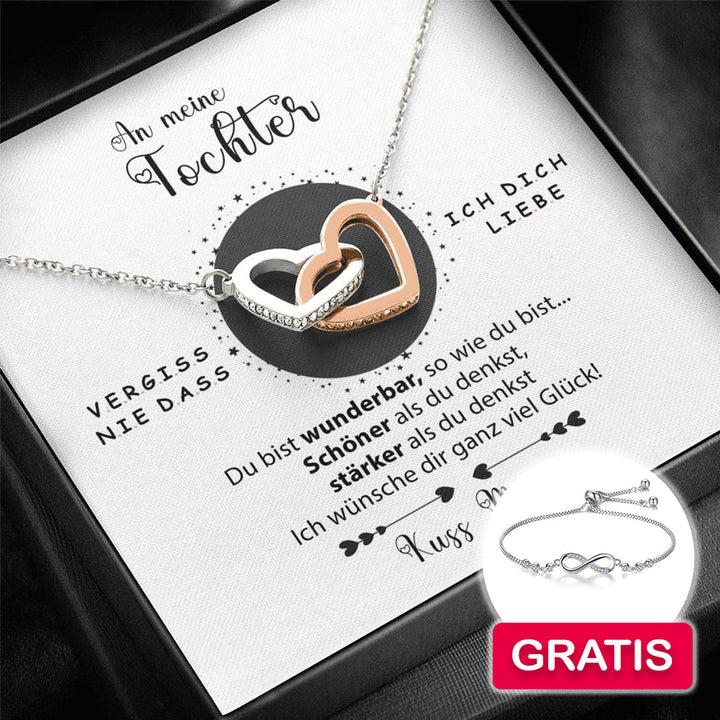 Silber Halskette - Tochter von Mama + Armband GRATIS