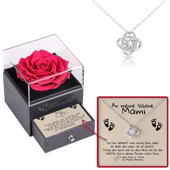Sterling Silber Halskette mit Rosen Geschenkbox - An meine Mommy