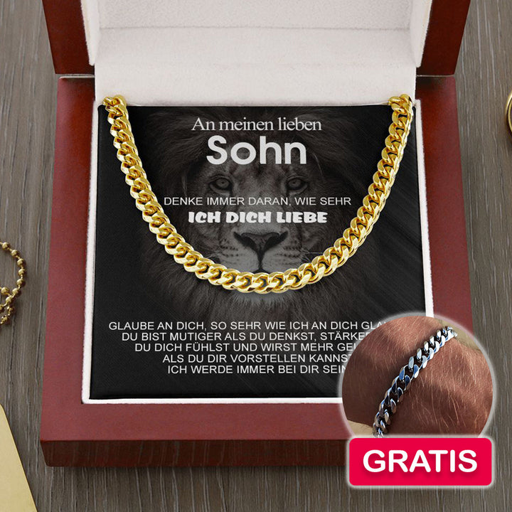 Cuban Chain an meinen Sohn - Glaube an dich + Armband GRATIS