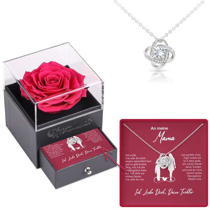 Sterling Silber Halskette mit Rosen Geschenkbox - An meine Mama