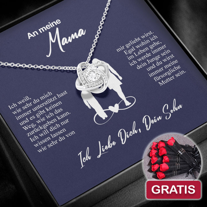 Sterling Silber Halskette Mutter + 10 Stk. Rosen GRATIS