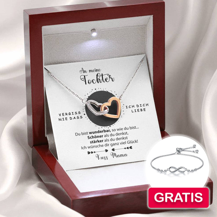 Silber Halskette - Tochter von Mama + Armband GRATIS