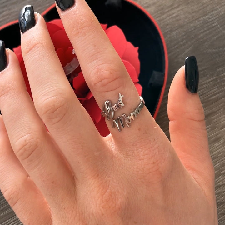 Sterling Silber Ring mit Rosenbox - Best Mom