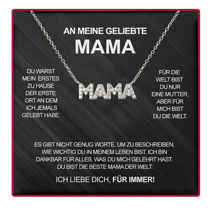 Kristall-Halskette - Mit echter Rose - Für meine Mama