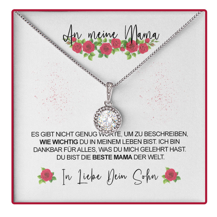 Sterling Silber Halskette mit Rosen Geschenkbox - Beste Mama