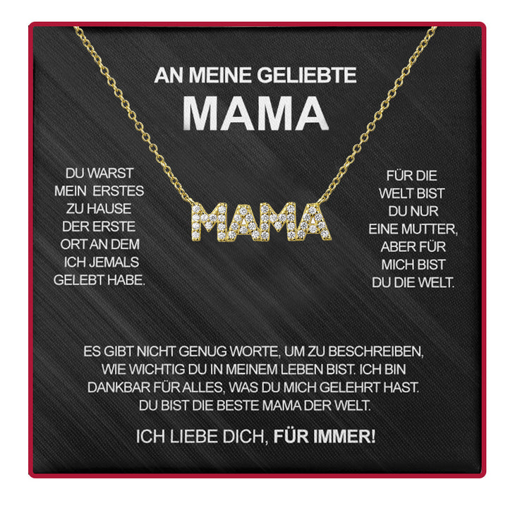 Kristall-Halskette - Mit echter Rose - Für meine Mama