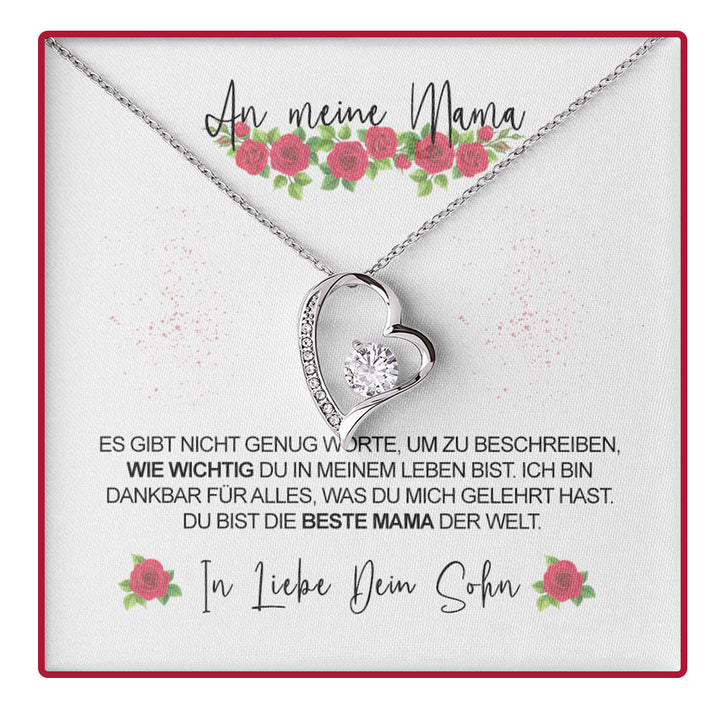 Sterling Silber Halskette - Mit echter Rose - Schwiegermutter