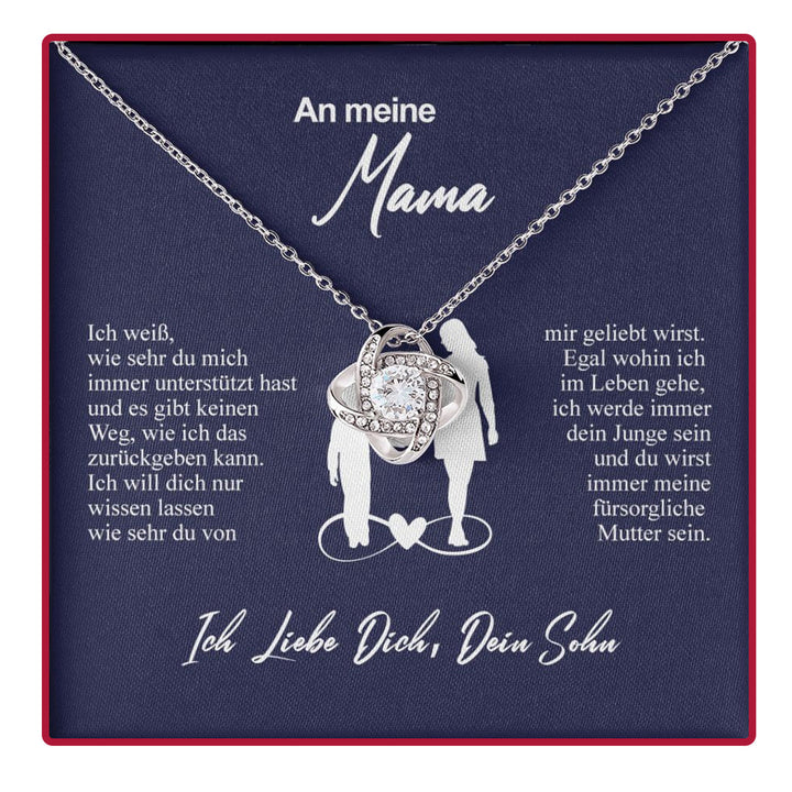 Sterling Silber Halskette - Mit echter Rose - An meine Mama