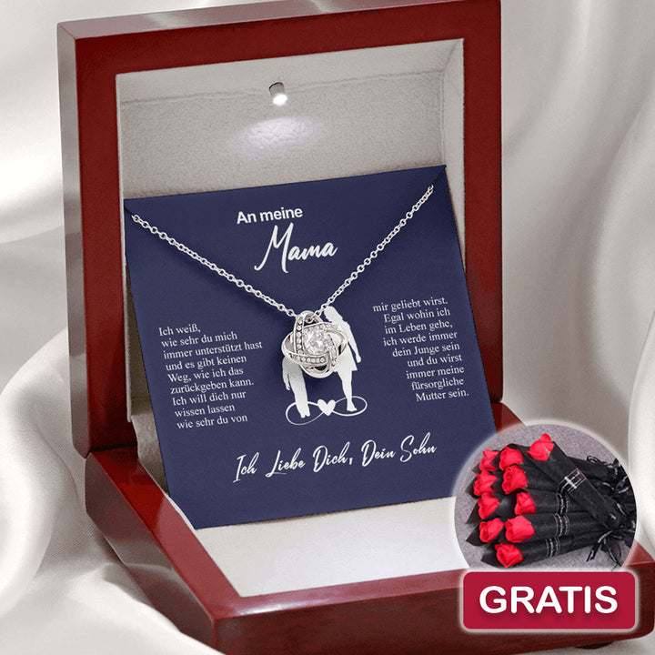 Sterling Silber Halskette Mutter + 10 Stk. Rosen GRATIS