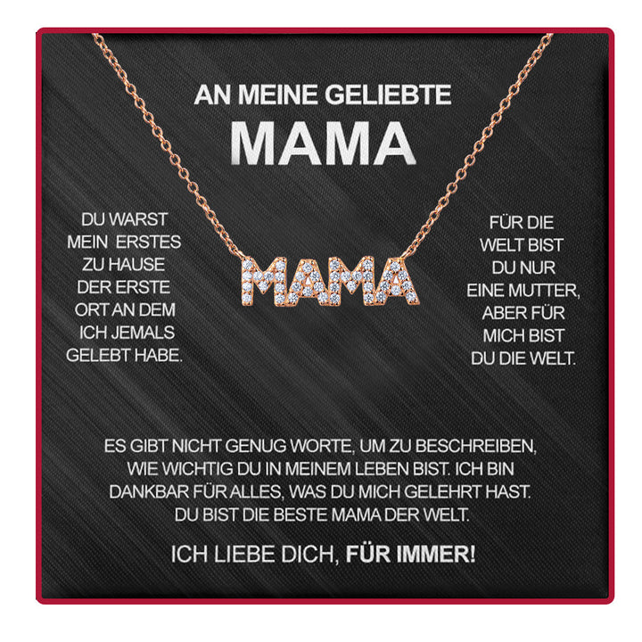 Kristall-Halskette - Mit echter Rose - Für meine Mama