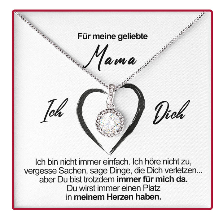 Sterling Silber Halskette - Mit echter Rose - An meine Mama