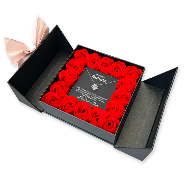 Sterling Silber Halskette - Luxus Rosenbox - An meinen Schatz