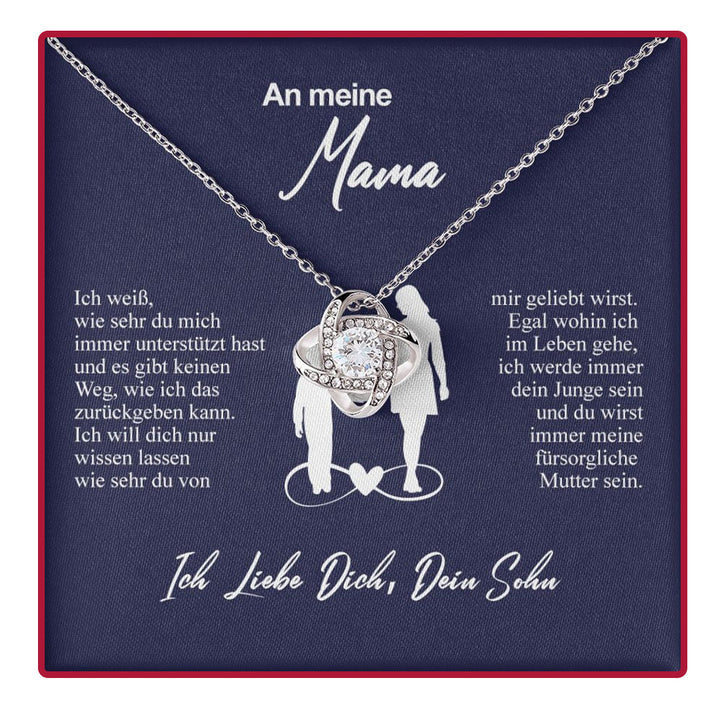 Sterling Silber Halskette mit Rosen Geschenkbox - An meine Mama