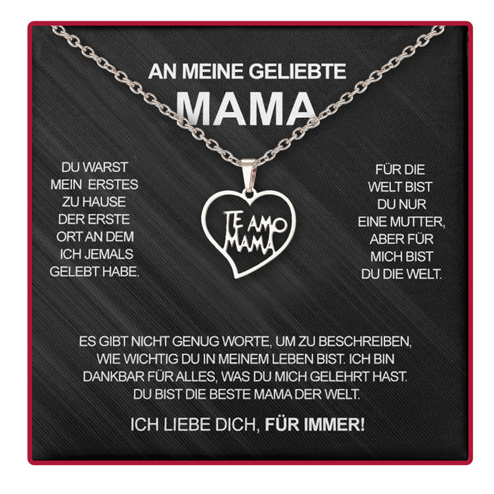 Te amo Mama Halskette - Mit echter Rose