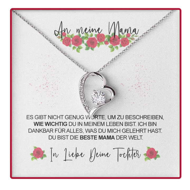 Sterling Silber Halskette - Mit echter Rose - Schwiegermutter