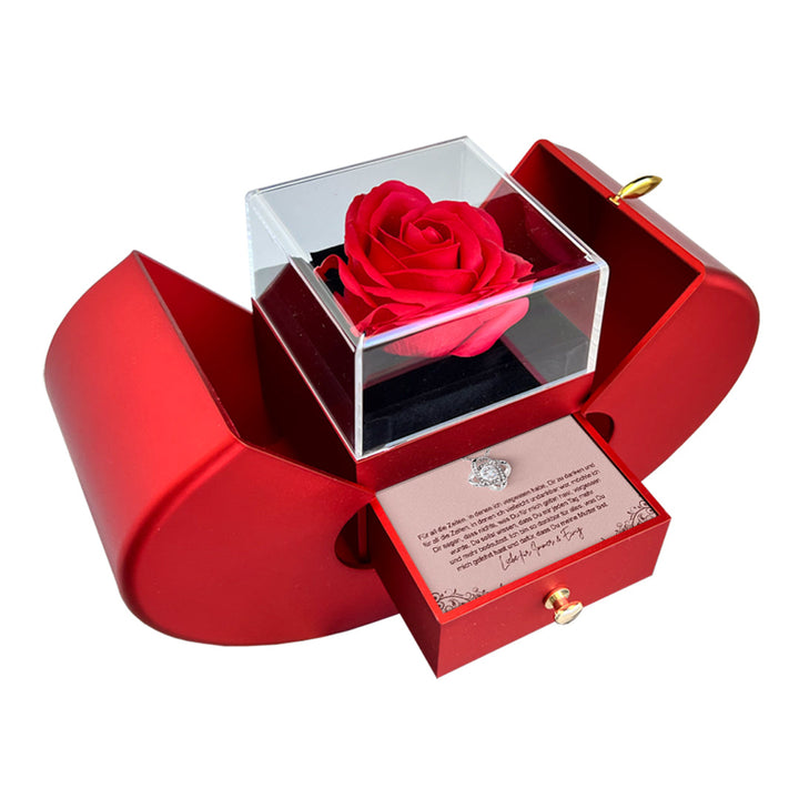 Sterling Silber Halskette - Mit echter Rose - Liebevolle Mutter