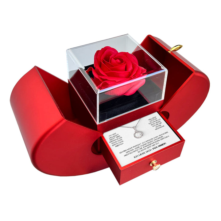 Sterling Silber Halskette - Mit echter Rose - Zukünftige Frau