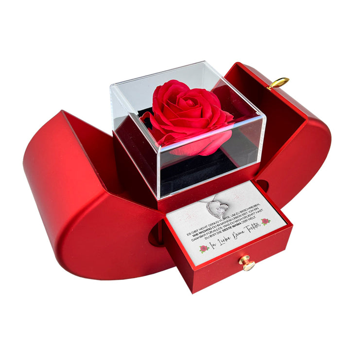 Sterling Silber Halskette - Mit echter Rose - Schwiegermutter