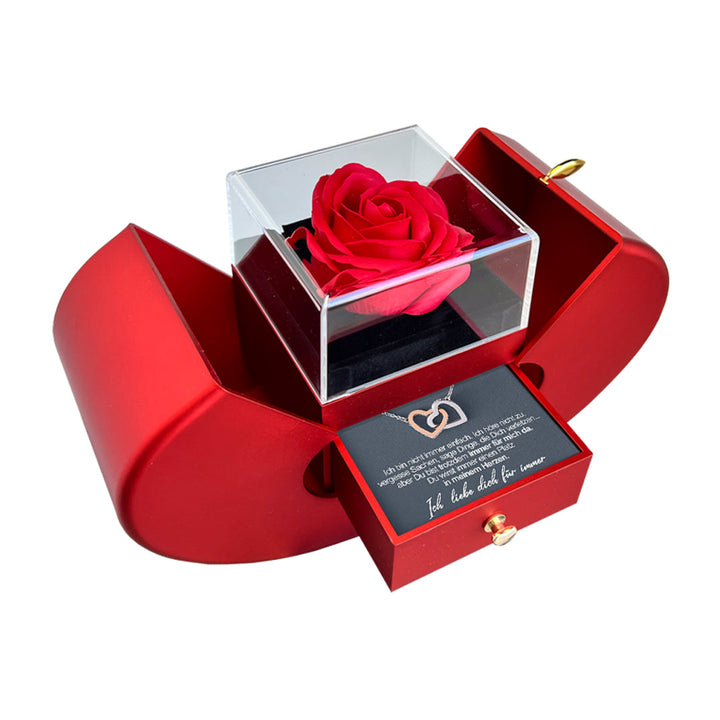 Sterling Silber Halskette - Mit echter Rose - Geliebte Mutter